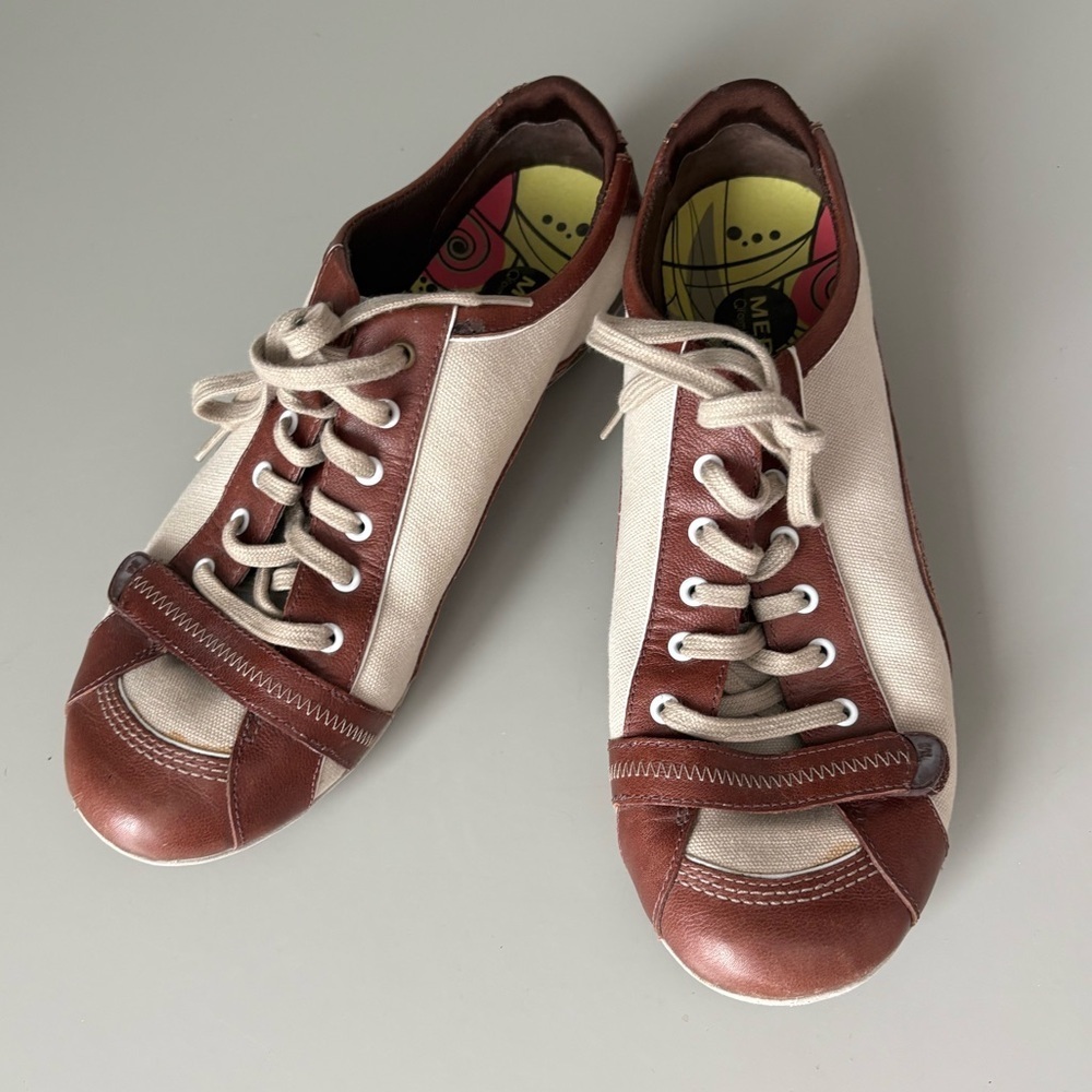 Merrell Pirouette Brown Leather Canvas Sneakers Size 8.5